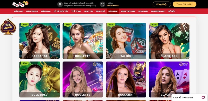 Sản phẩm Casino trực tuyến tại nhà cái Lode88