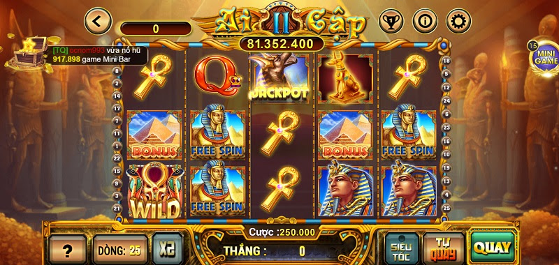 Slot Ai Cập II tại cổng game ThanQuay247