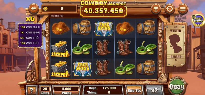 Slot Cowboy tại cổng game ThanQuay247