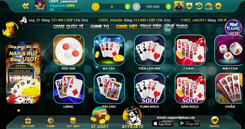 Game bài USDT Casino