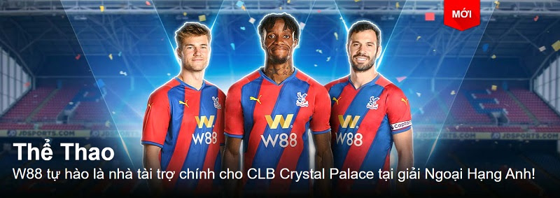 Nhà cái W88 đang là nhà tài trợ chính cho CLB Crystal Palace