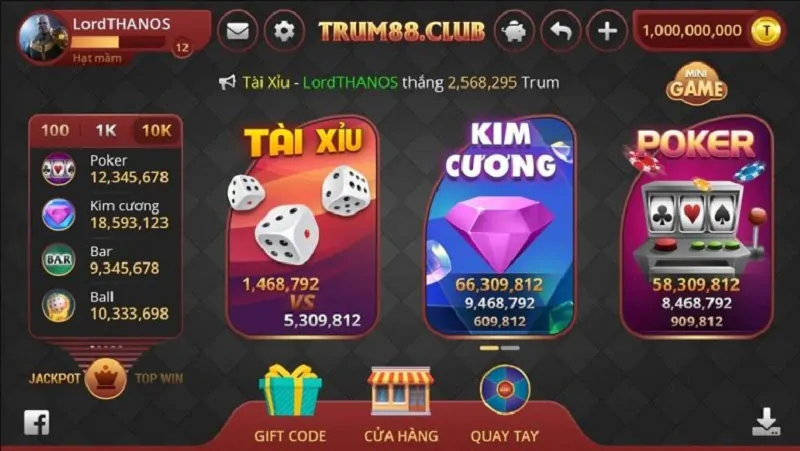 Giao diện Trum88
